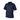 Navy polo shirt with short sleeves, button placket and spread collar