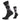 Crew socks in black with argyle diamond pattern; ribbed cuff and cushioned sole