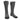 Dark gray lightweight merino socks with black logo patch at ankle and heel