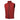 Red duck down puffer vest with full-zip front and stand collar, side pockets