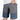 Charcoal and blue cargo shorts with front pockets and belt loops