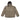 Tan hurricane rain jacket with hood, front view, zip closure and side pockets