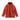 Red rain shell jacket with hood, full zip front, long sleeves, side pockets.