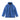 Blue rain shell jacket with full front zipper and hood