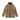 Beige rain shell jacket with hood, full zip front, long sleeves, side pockets.