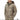 Camouflage softshell jacket on model, hooded collar and full-length zipper