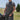 Dark gray henley shirt with button placket and short sleeves, chest logo