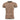 Tan knitted t-shirt with geometric camo graphic on the front
