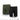Men's activity short pants pair, dark green and black, contoured front panels.