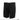 Men's activity short pants, black, contoured panel with logo at waistband.