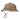 Tan jungle hat with wide brim, flap front, and chin strap cords