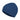 Blue wool beanie with folded cuff and small logo patch