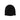 Black wool beanie with folded cuff and small logo patch