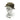 Camouflage bonnie hat on mannequin with chin strap, green and tan camo pattern