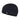 Black watch cap beanie with fold-over band and small logo patch