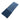 Blue neck gaiter folded flat, long fleece rectangle with orange tag at corner.
