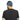 All-weather neck gaiter worn as head wrap, navy topographic map pattern