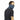 All-weather neck gaiter worn as face cover, navy topographic map graphic