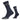 Navy blue merino mid socks with olive-toned logo at ankle, crew cuff