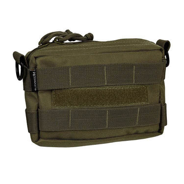 Pentagon harness pouch in sage green with MOLLE webbing and front patch