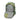 Camouflage backpack with open front showing gray interior pockets and padded base