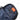 Nylon utility pouch with zipper top and orange brand patch, dark blue