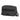 Utility pouch in black with front webbing panel and right-side zipper