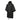 Black roll-up poncho with hood, quilted diamond pattern, drawstring hem
