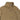 Tan rain jacket with high collar, snap button, and front zipper placket