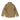 Coyote brown hooded rain jacket back view with raised hood and side vents