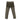 Olive pants with a tapered leg, front pockets, and small logo patch at the thigh