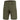 Olive-green cargo shorts with belt loops, zipper fly, and side & leg pockets
