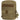 Tan utility pouch with MOLLE front panel and metal zipper pull tabs