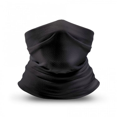 All-weather neck scarf in dark gray, textured draped cowl
