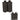 Double pistol magazine pouch in black fabric with two front cells and snap closures