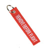 Sturm Remove Before Flight Embroidered Key Ring Red