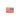Woven US flag nationality badge with yellow border, blue canton right