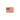 Fabric US flag insignia patch, embroidered stars and stripes with yellow edge trim