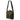 Bushcraft haversack shoulder bag in olive green with black straps and front flap pocket