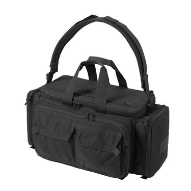 Black 41L gear shoulder bag with top handles and front zip pockets