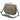Tan courier bag with light gray front organizer panel, flap, and shoulder strap