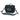 Medium courier bag in black with gray patch on front flap and shoulder strap