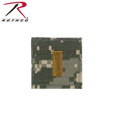 Rank insignia patch with gold rectangular bar on OCP camouflage fabric