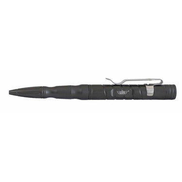 UZI tactical defender pen with LED light, black metal barrel and grip