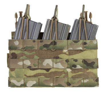 Multicam triple open MOLLE M4/AK pouch, three magazine slots