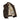 Brown lambskin leather flight vest with stand collar, zip pocket, printed lining
