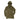 Olive green fishtail parka with hood, front zipper, drawcord, and side pockets.