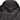 Black hooded sheepskin bomber jacket collar close-up with fur lining and leather seams