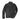 Black leather jean jacket back view with yoke seams and snap cuff tabs