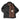 Black leather jean jacket with tan lining and interior label patch